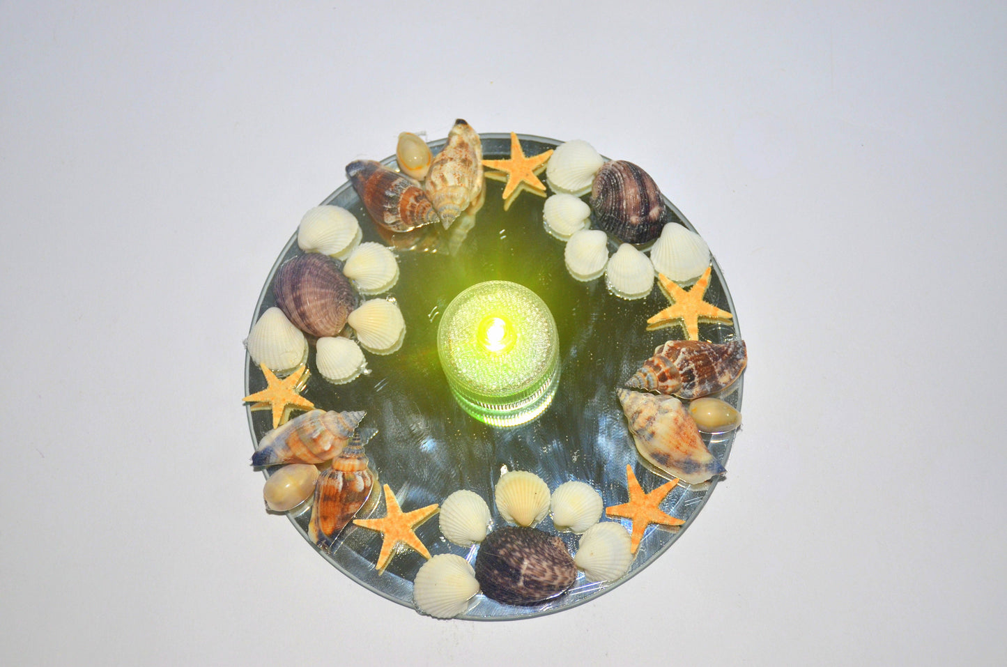Mirror candle plate,candle stand, pillar candle plate,votive holder, Table centerpiece, bedroom decor,party decor,New year deco ,engagement