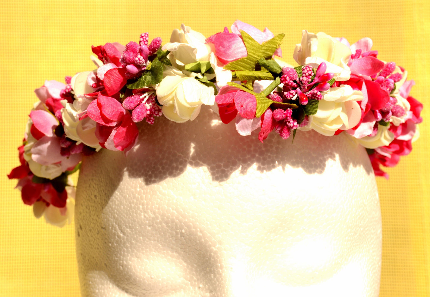 Boho Flower Crown β Bridal Flower Tiara, Wedding Wreath, Half Head Floral Wreath, Boho Wedding Hairpiece, Flower Wedding Crown, Bridal Tiara