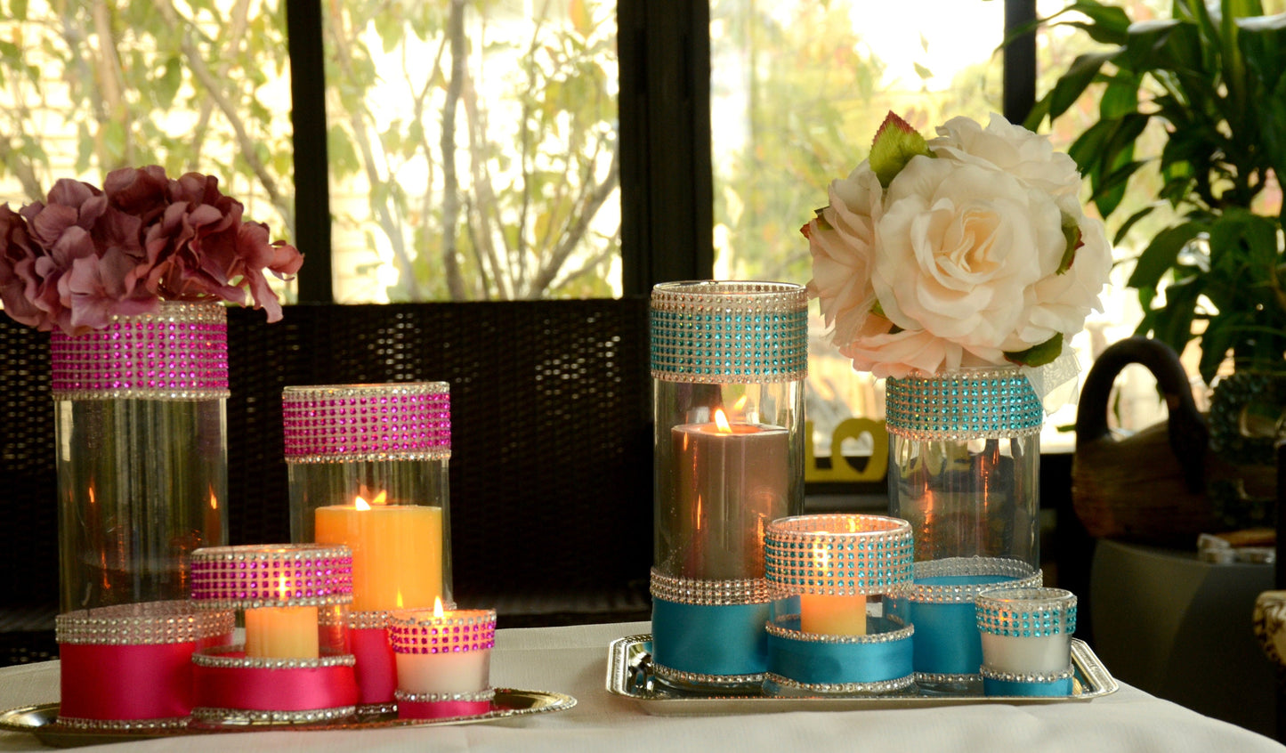 Bling Wedding decor, Quinceañera Centerpieces, Sweet 16 Table Decor, Glam Rhinestone Vases, Birthday Party Decoration, Sparkle Event Decor,