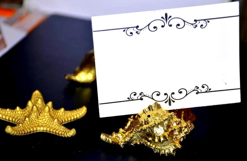 Starfish & Shell Place Card Holders β Beach Wedding Decor | Coastal Table Name Holders | Nautical Favors | Tropical Party Centerpiece, guest