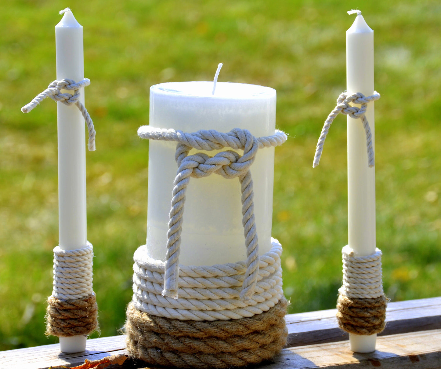 Wedding Unity Candle for Beach Wedding, Unity Candle Set, Vow Renewal, Nautical Wedding Ceremony Candle, Coastal Ceremony taper Candle