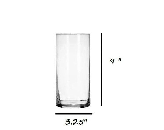 Tall cylinder vase - 9" Vase, Glass vase, plain glass case, Cylinder vase for decor, candle holder cylinder vase,Floral decor cylinder vase