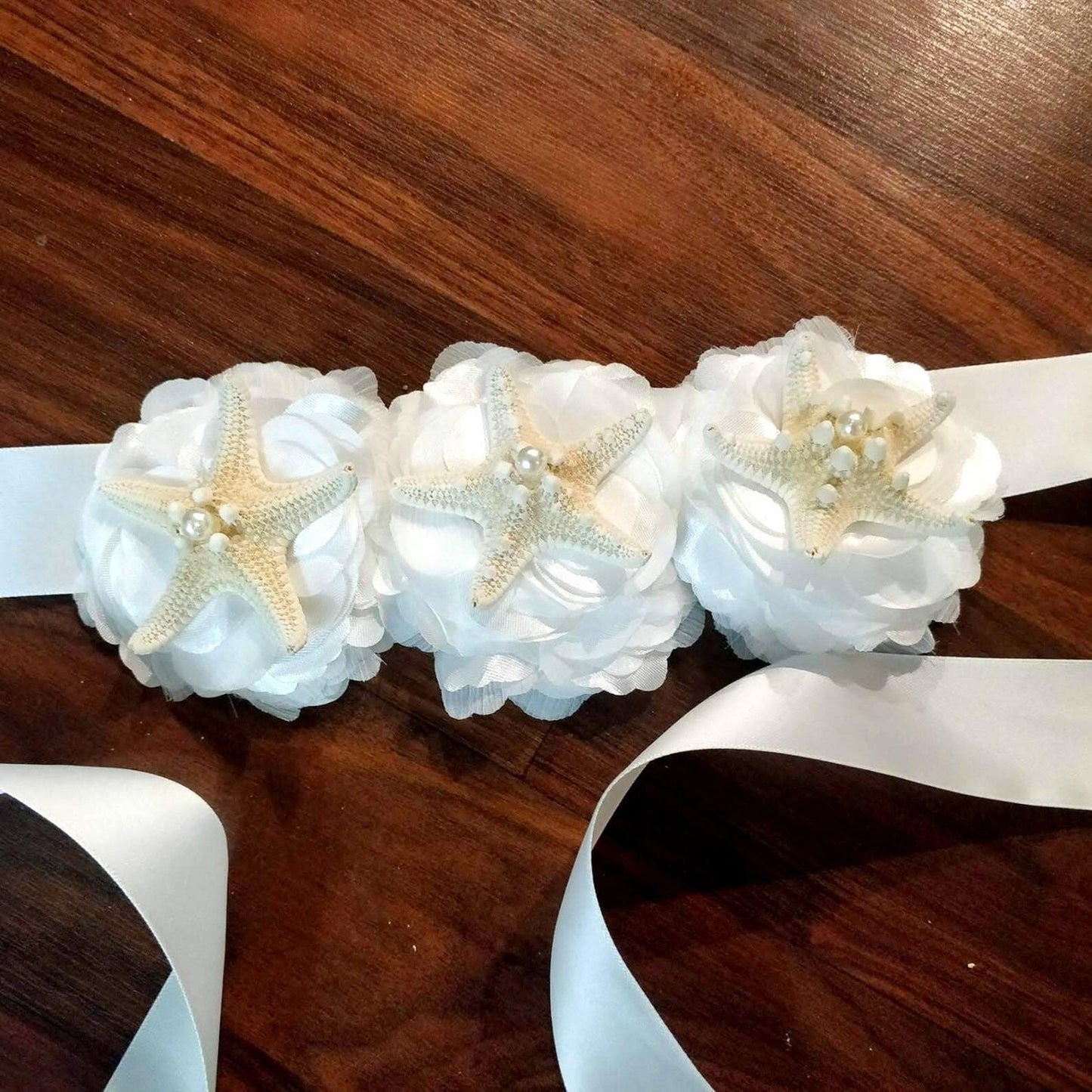 Beach Bride Sash, Starfish Bridal Belt, Wedding Belt, Wedding Dress Waist Belt, Wedding Gown Sash, Bridal Waistband, Wedding Accessories