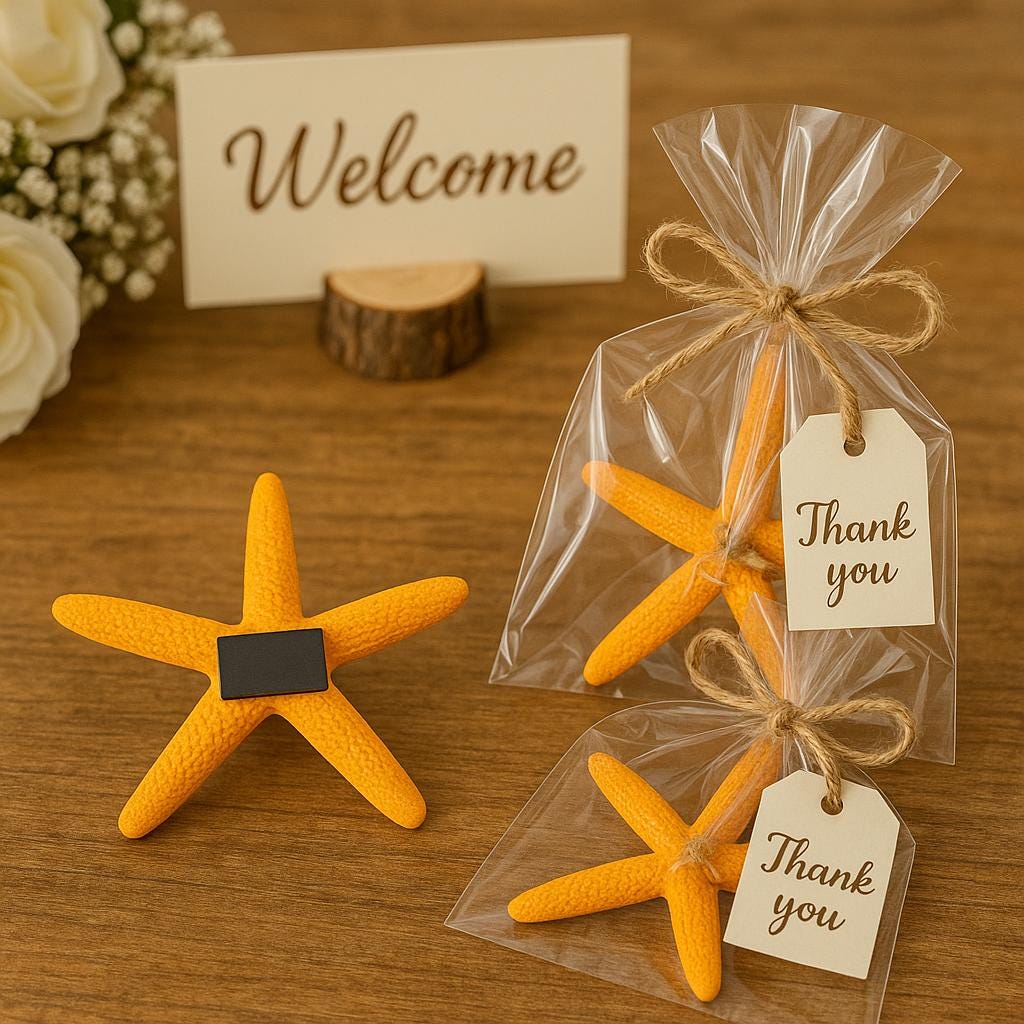 Beach Wedding Favor β Starfish Magnet, Coastal Fridge Decor, Nautical Bridal Shower Gift, Starfish Kitchen Magnet