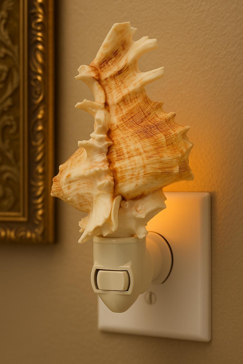 Bathroom light, shell lamp, night light lamp, bedroom light, Decorative Beach Decor, Seashell Night Light, Murex night lamp, Sea Shell Light