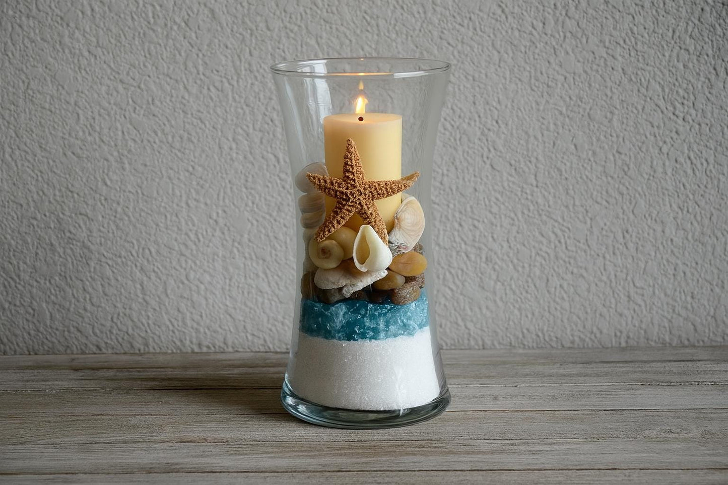 Nautical Candle Holder, Beach Wedding Centerpiece, Coastal Bathroom Decor, Bedside Table Accent, Rustic Farmhouse decor, Seaside Table Decor