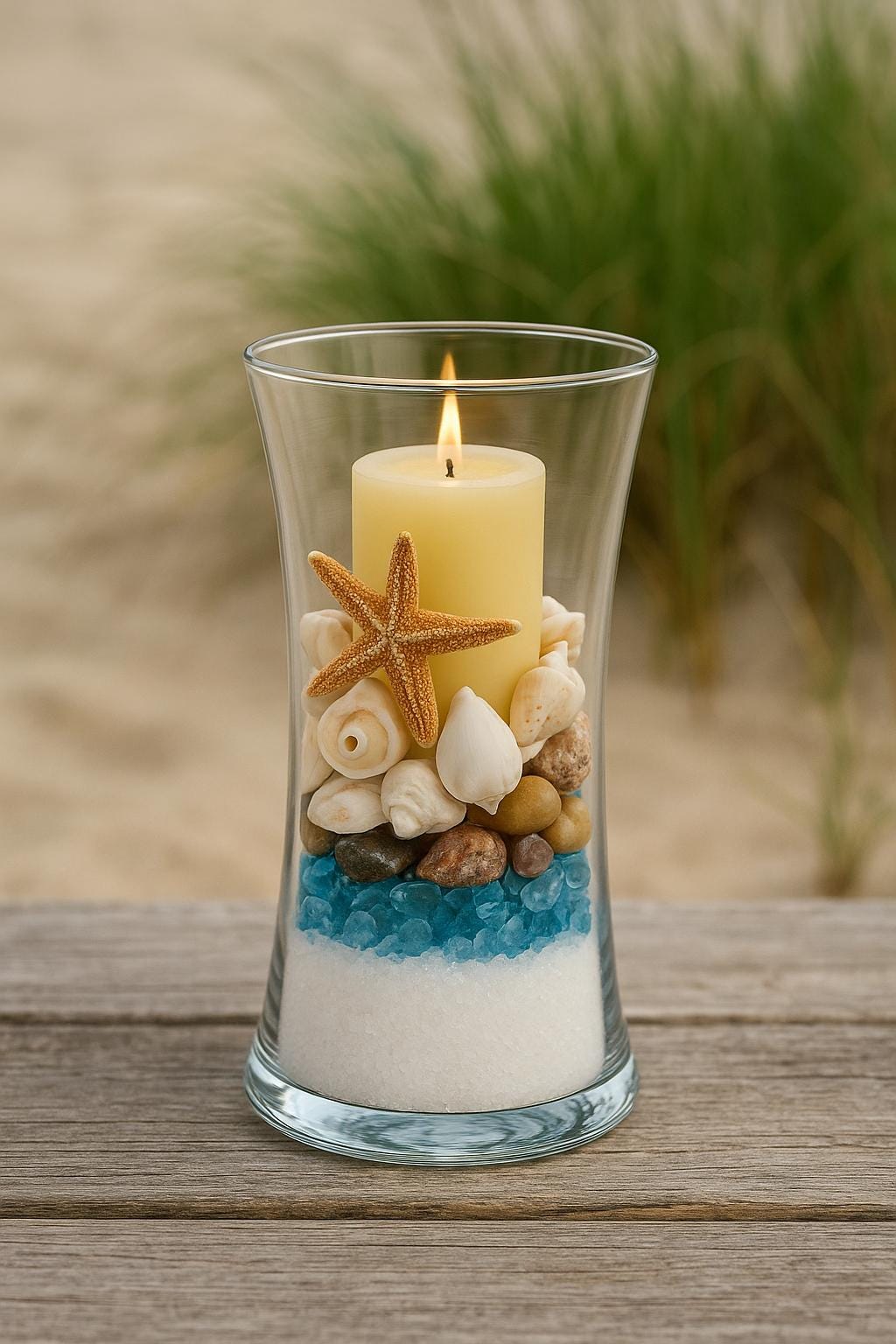 Nautical Candle Holder, Beach Wedding Centerpiece, Coastal Bathroom Decor, Bedside Table Accent, Rustic Farmhouse decor, Seaside Table Decor