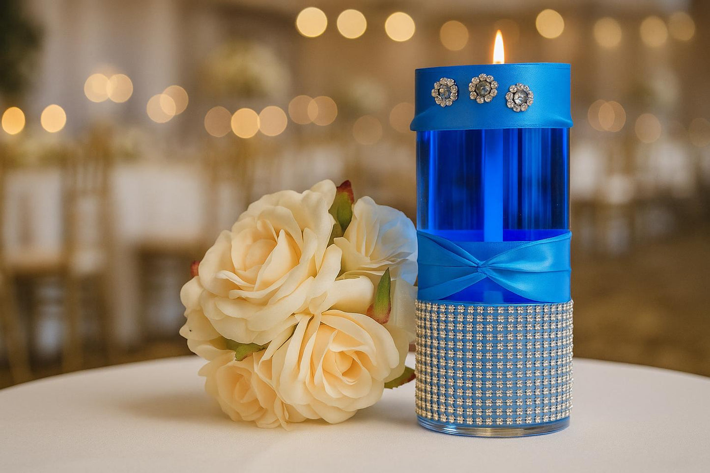 Baby Shower decor, Glam Gold Rhinestone Vase for Wedding Centerpieces β Elegant Bling Bouquet Holder for Bridal Showers, Table Decor