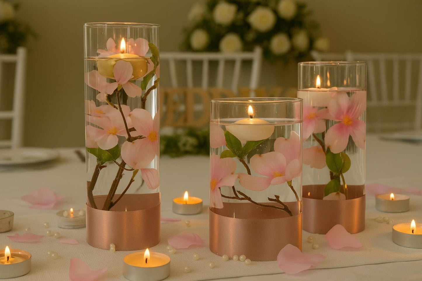 Elegant Wedding, Quinceañera Floral Arrangement, Silk Centerpiece for Bedroom & Event Decor - Wedding Floral Decor, Stunning Silk Flowers