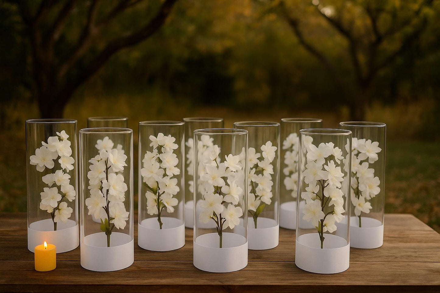 Set of 5- Wedding Floral Arrangement, Wedding Centerpieces, Silk Floral Arrangement, Wedding Floral Decor, Floating Candle Centerpiece