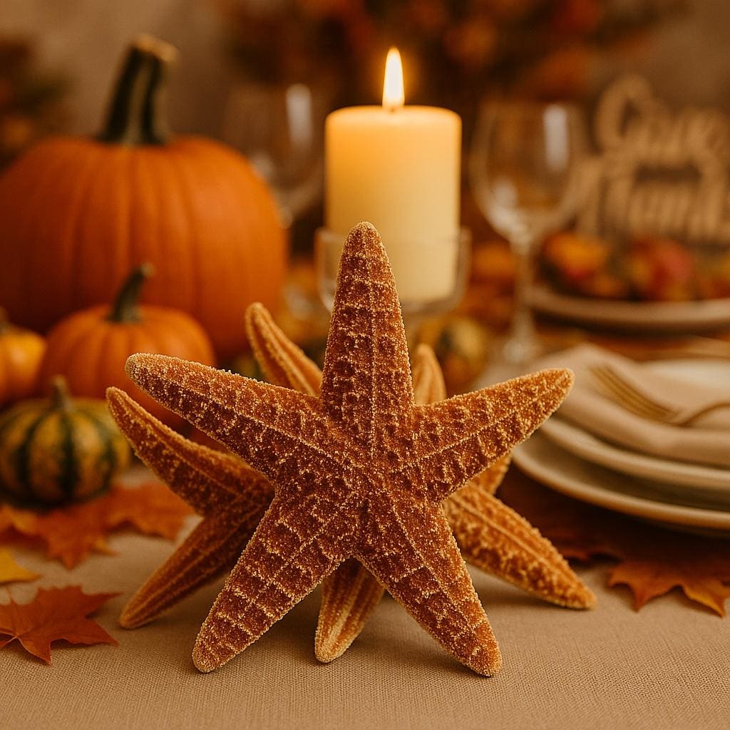 Farmhouse table decor, wedding table centerpiece, Starfish Candle Holder, Nautical Centerpiece, Beach Wedding Candle, Thanksgiving Decor