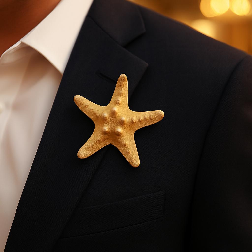 Starfish Boutonniere – Groomsman Lapel Pin, Best Man Lapel, Nautical Wedding Boutonniere, Beach Wedding Lapel, Starfish Pin, button holes