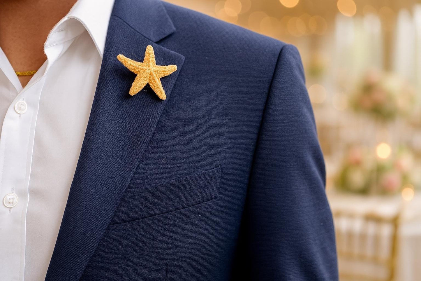 Starfish Boutonniere – Groomsman Lapel Pin, Best Man Lapel, Nautical Wedding Boutonniere, Beach Wedding Lapel, Starfish Pin, button holes