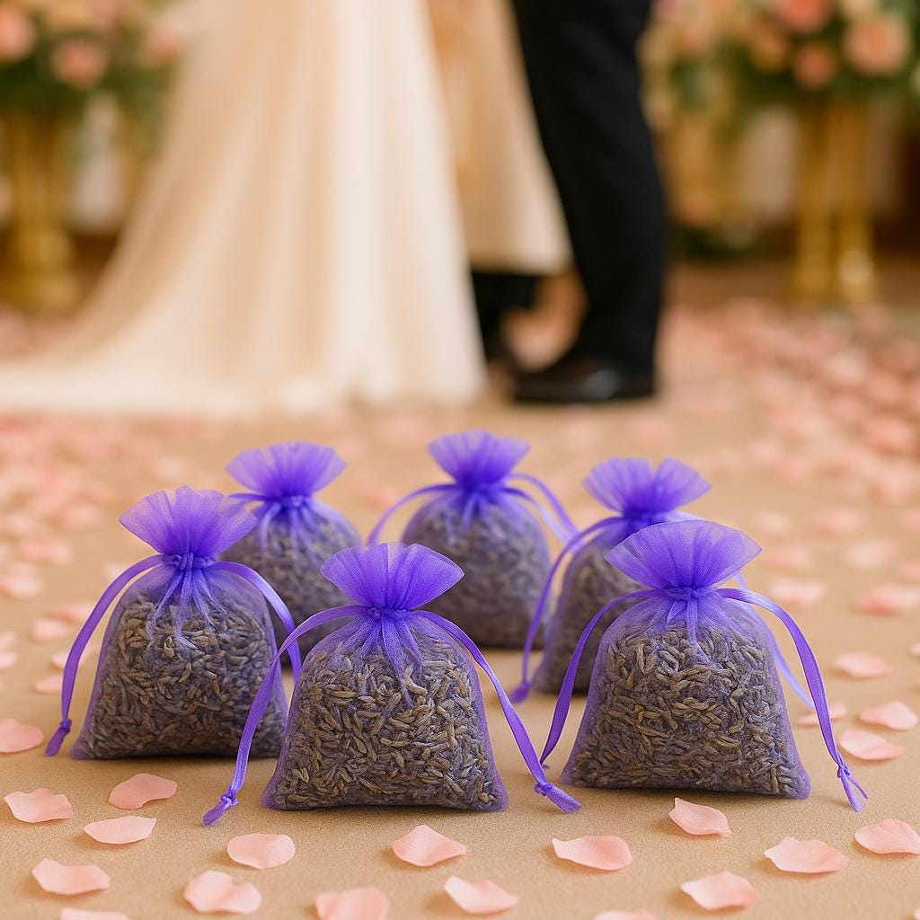 Set of 6 Lavender Toss, Potpourri, Lavender Sachets β Dried Blue Lavender Buds, Aromatherapy Pouch, Wedding Favor, wedding toss, Aroma Sachets, toss