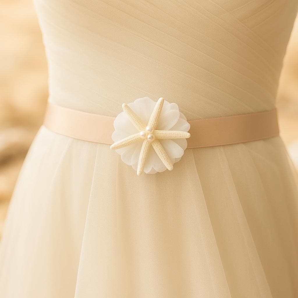 Beach Bride Sash, Starfish Bridal Belt, Wedding Belt, Wedding Dress Waist Belt, Wedding Gown Sash, Bridal Waistband, Wedding Accessories