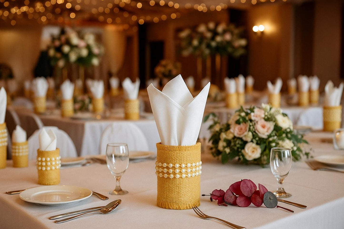 country wedding decor, bridal shower table decor, burlap table accent, wedding reception decor, rustic wedding decor, wedding napkin ring