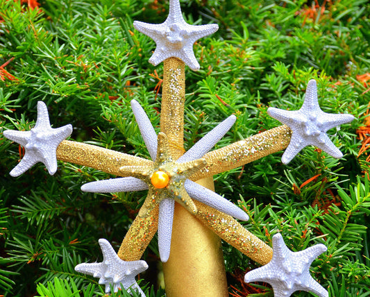 Christmas Tree Topper/Tree Top,Coastal Tree Topper, Beach Tree Topper, Starfish Tree Topper,Beach Christmas,Tree Topper,Nautical Tree Topper