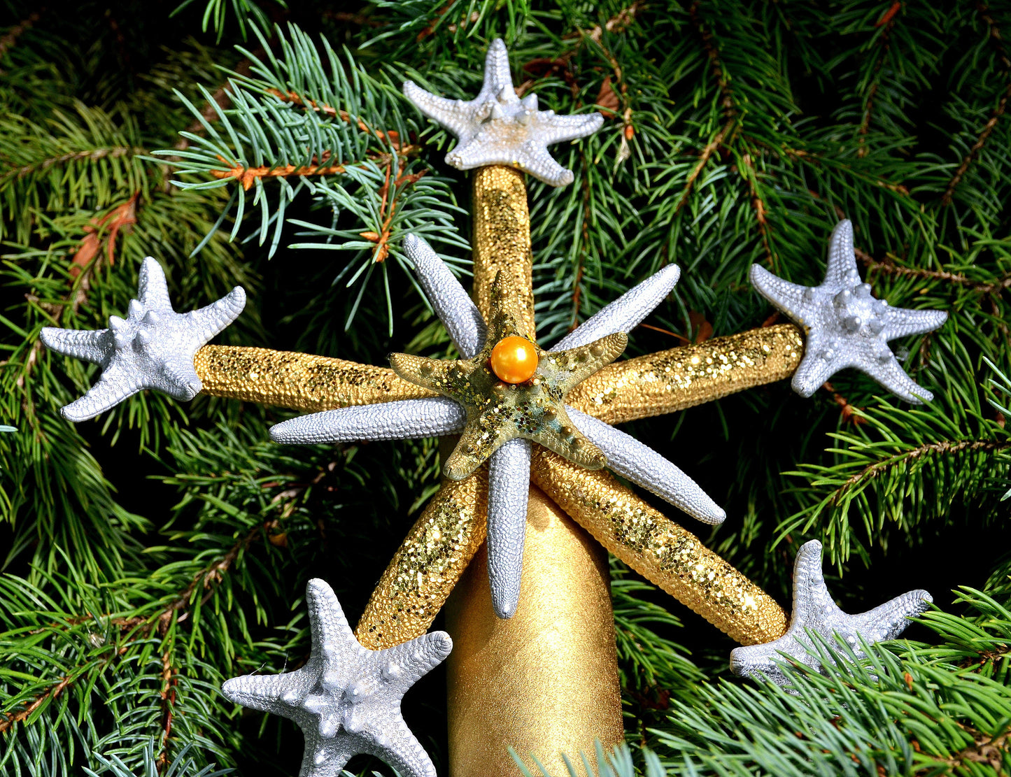 Christmas Tree Topper/Tree Top,Coastal Tree Topper, Beach Tree Topper, Starfish Tree Topper,Beach Christmas,Tree Topper,Nautical Tree Topper