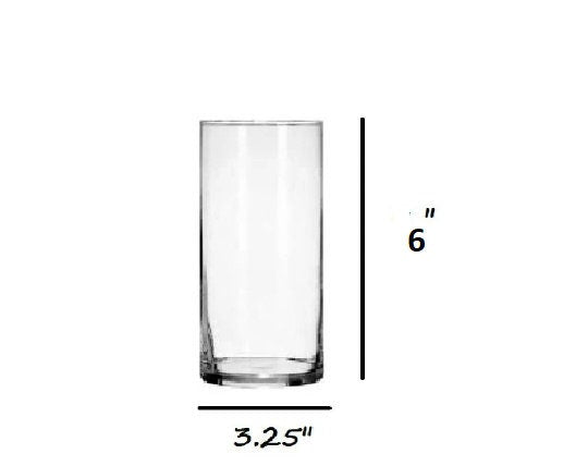 Tall cylinder vase - 6" Vase, Glass vase, plain glass case, Cylinder vase for decor, candle holder cylinder vase,Floral decor cylinder vase