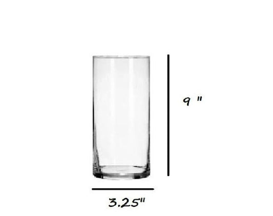 Tall cylinder vase - 9" Vase, Glass vase, plain glass case, Cylinder vase for decor, candle holder cylinder vase,Floral decor cylinder vase