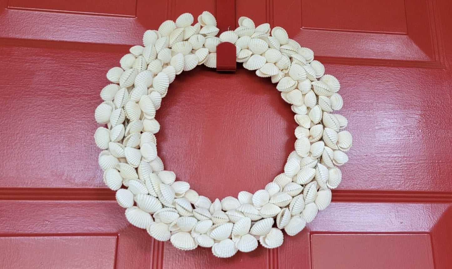 Shell Wreaths for Wall Decor & Front Door, Outdoor Wreath, Fall decor, Coastal Shell Wreath Beachy Home Decor, Christmas gifts, Thanksgiving