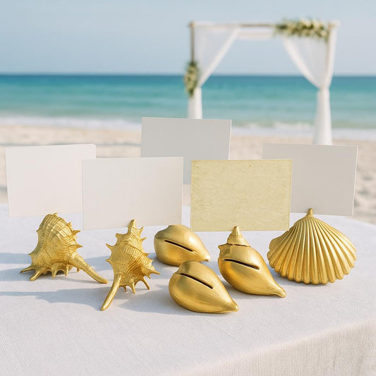 Starfish & Shell Place Card Holders – Beach Wedding Decor | Coastal Table Name Holders | Nautical Favors | Tropical Party Centerpiece, guest