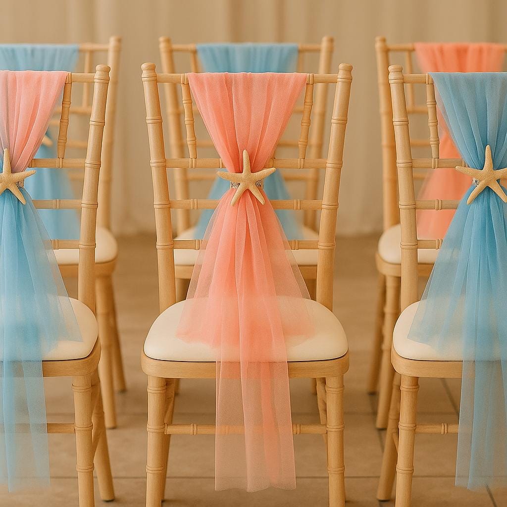 6-Baby Shower Chair Decor, Beach Chair Hanger, Luau Party Decor, Aisle Decoration, Church Wedding Decor, Baby shower, Gender reveal party