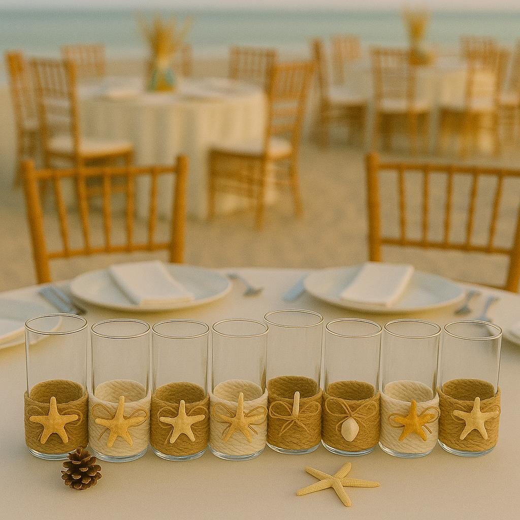 Ocean Theme Decor, Beach Tropical Table Decor, Coastal Home Decor, Destination Wedding, Summer Wedding Decor,  Beach Wedding Centerpiece,
