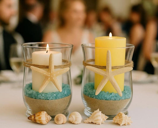 Set of 6 Beach Wedding Centerpieces, Nautical Decor, Rustic Wedding Table Decor, Beach House Centerpiece, Coastal Wedding Decorations, Ocean