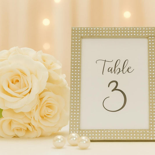 Set of 5- Rhinestone Table Numbers, Bling Guest Book Sign, Sparkle Wedding Decor, Bridal Shower, Place Card Holder, Glam Wedding Sign