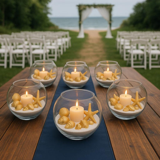 Bulk Sea Wedding Table Centerpiece, Coastal Wedding Decor, Wedding Aisle Decoration, Bubble Vase Centerpiece, Beach Decorations for Wedding