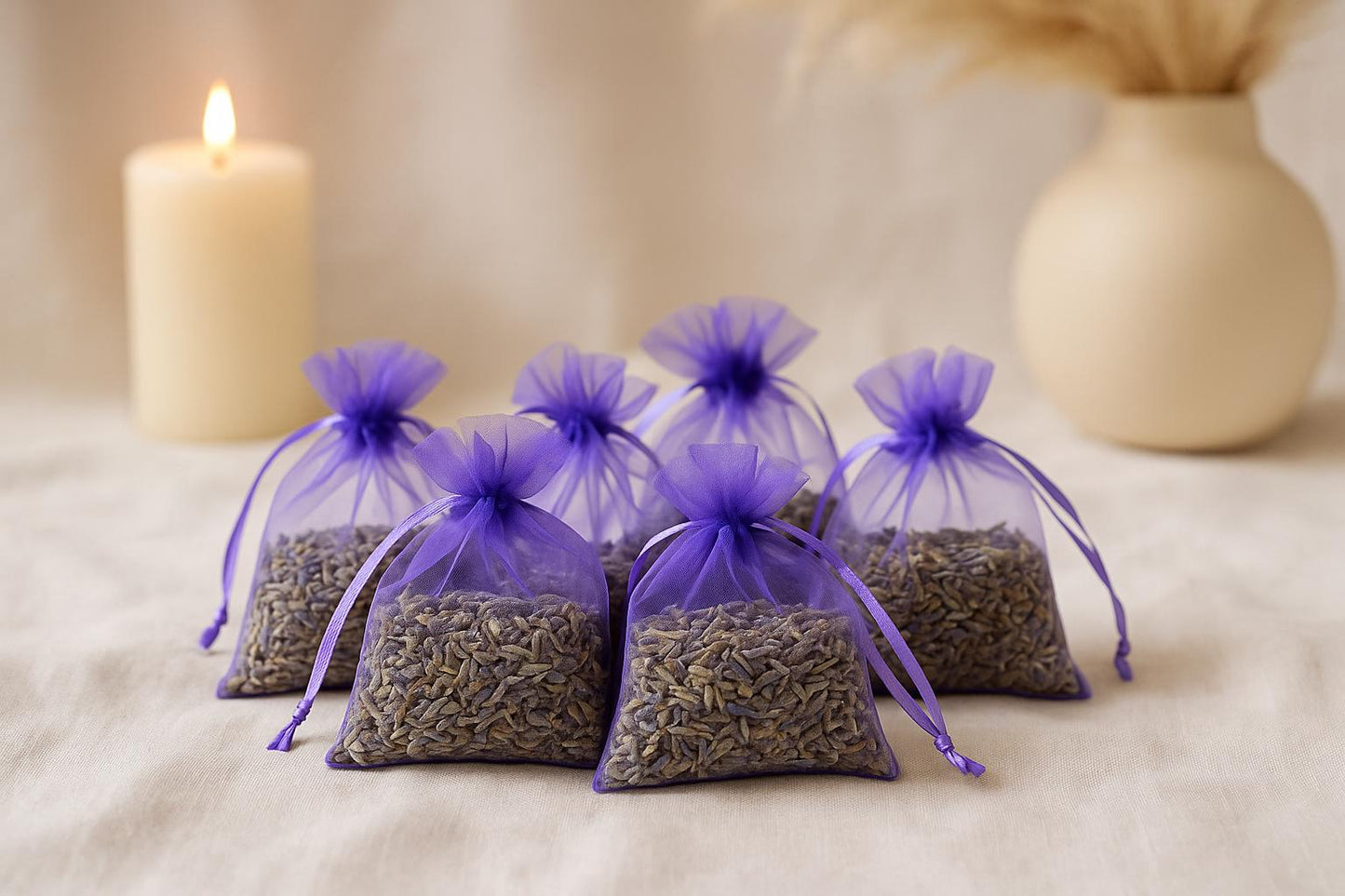 Set of 6  Lavender Toss, Potpourri, Lavender Sachets – Dried Blue Lavender Buds, Aromatherapy Pouch, Wedding Favor, wedding toss, Aroma Sachets, toss