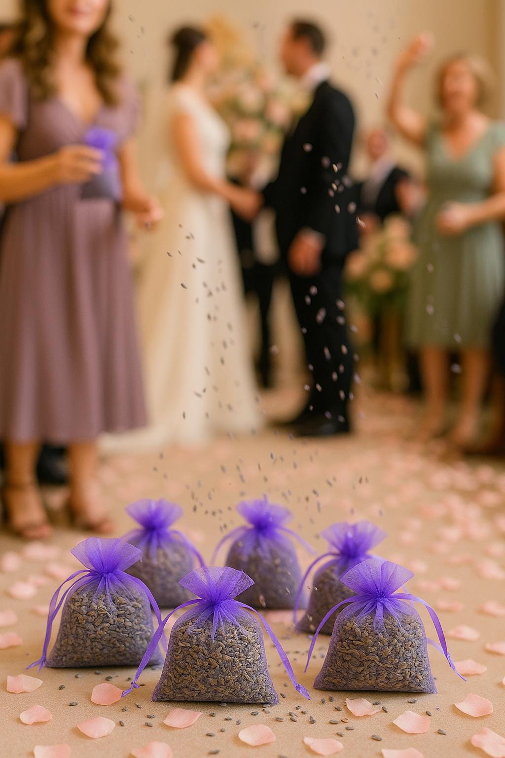 Set of 6  Lavender Toss, Potpourri, Lavender Sachets – Dried Blue Lavender Buds, Aromatherapy Pouch, Wedding Favor, wedding toss, Aroma Sachets, toss