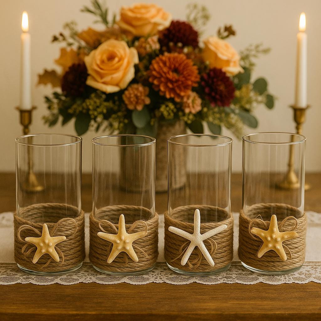Coastal Bathroom decor, Beach Centerpieces, Nautical Theme wedding table decor, Coastal Theme Wedding Decor, Beach House decor, Venue Decor