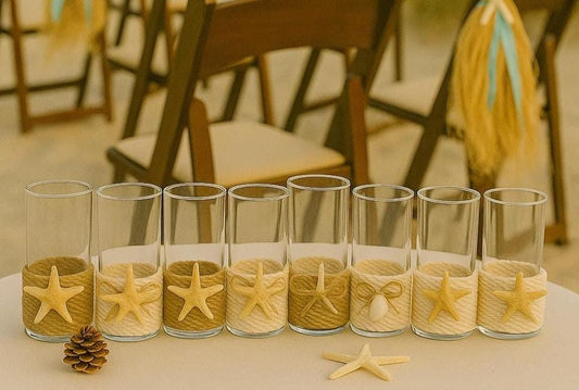 Beach House Decor, Beach Wedding Centerpiece, Table Centerpiece, Candle Holder, Coastal Wedding Decor, Nautical Party Decor, Wedding Table