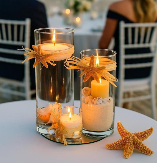 Set of 3 Beach Wedding Centerpieces, Summer Wedding Table Decor, Coastal Wedding Arrangement, Spring Party Table Decor, Nautical Centerpiece