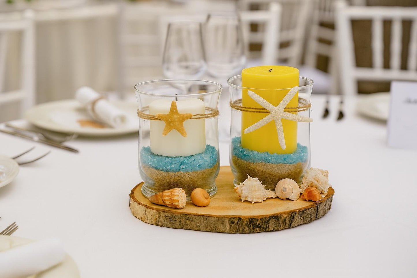 Set of 6 Beach Wedding Centerpieces, Nautical Decor, Rustic Wedding Table Decor, Beach House Centerpiece, Coastal Wedding Decorations, Ocean