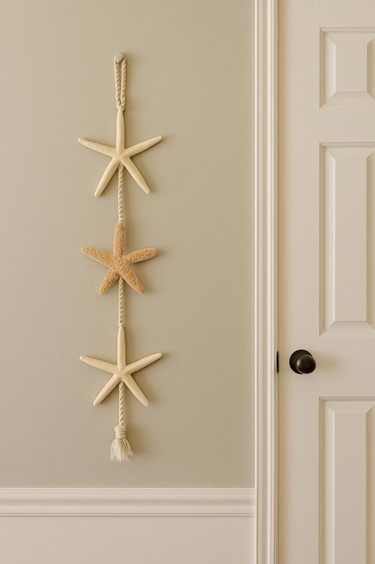 Beachy Wall Decorations, Christmas Door Hanger, Beach Housewarming Gift, Beach Theme Decor, Farmhouse Wall Accent, starfish Lake House Decor