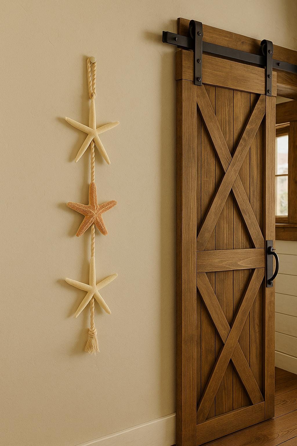 Beachy Wall Decorations, Christmas Door Hanger, Beach Housewarming Gift, Beach Theme Decor, Farmhouse Wall Accent, starfish Lake House Decor