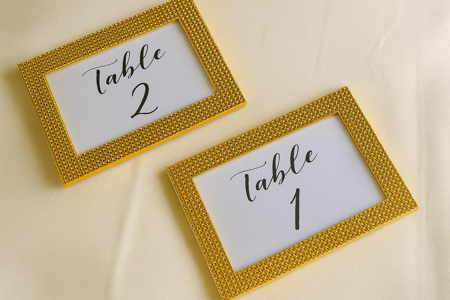 Set of 10 Rhinestone Table Numbers, Bling Guest Book Sign, Sparkle Wedding Decor, Bridal Shower Place Card Holders,  Place Card Holders