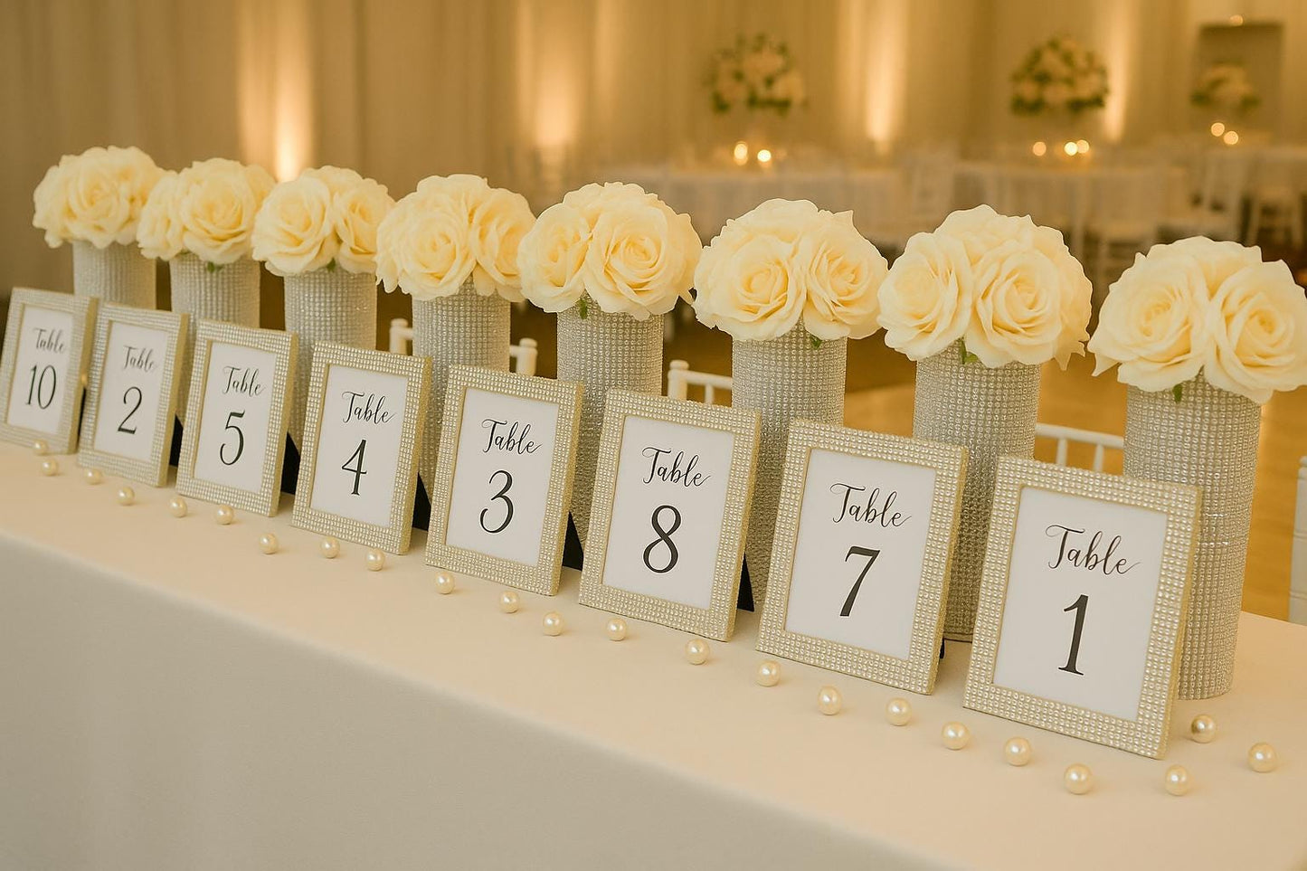 Set of 12- Centerpieces, Glam Centerpieces, Cylinder Vases, Rhinestone Decor, Quinceanera & Sweet 16 Decor, Wedding Table Decor, Bling Vase