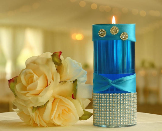 Baby Shower decor, Glam Gold Rhinestone Vase for Wedding Centerpieces – Elegant Bling Bouquet Holder for Bridal Showers, Table Decor